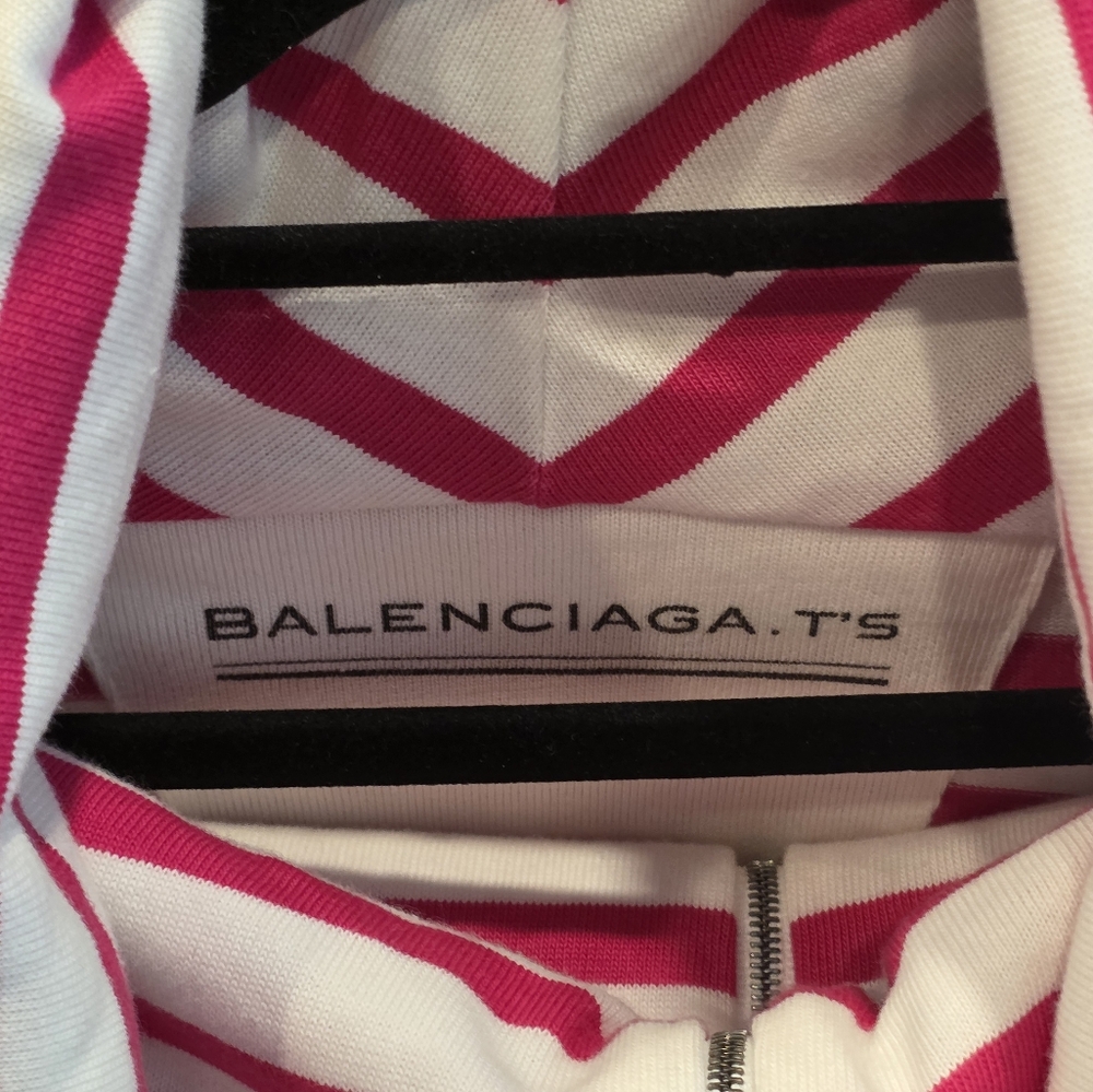 Balenciaga Pink and White Striped Garment.100%cotton.